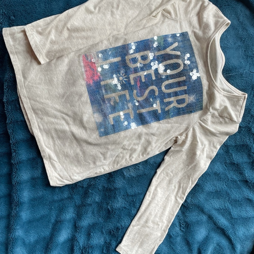 Girls sequined long sleeved tee